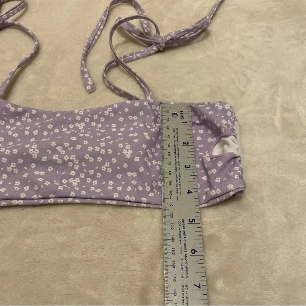 SHEIN Lavender Floral Tie-Strap Top